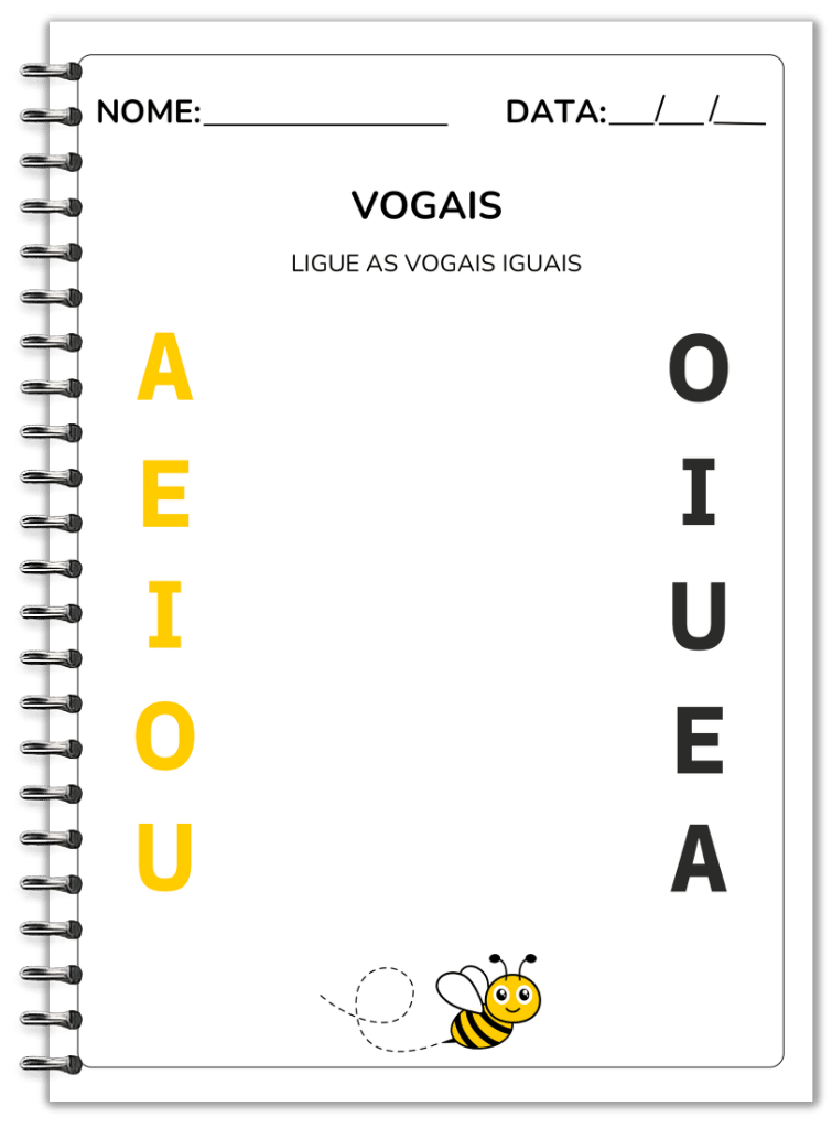 Atividade de vogais para educação infantil