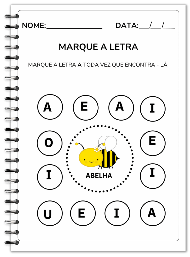 Atividade de reconhecimento de letras