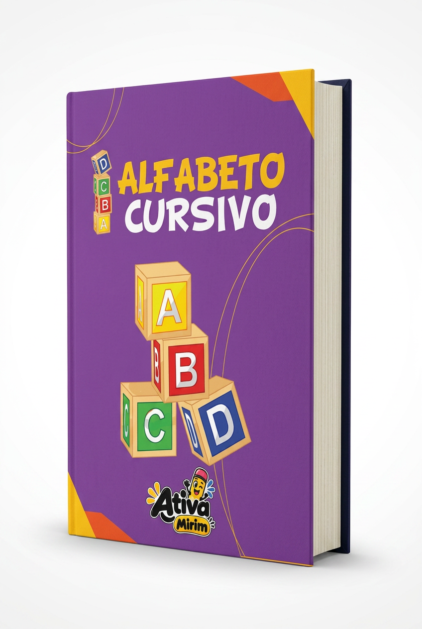 Mockup do bônus Alfabeto Cursivo